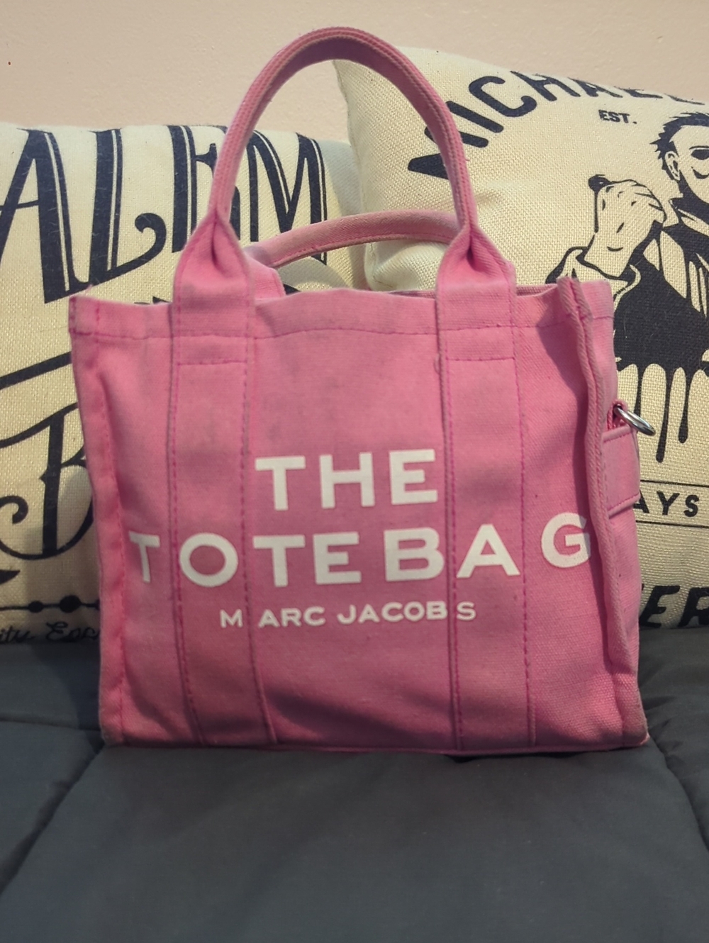 Marc Jacobs Pink Canvas 'The ToteBag' Top-Handle Tote Small